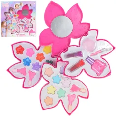 Sparkle & Glitter: Set de maquillaje de tres niveles en forma de hoja con espejo