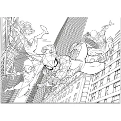imagen de Spider-Man 2 en 1 maxi puzzle de 48 piezas y colorear 35x25cm - Lisciani 3