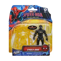 Spider-Man Nuevo Día: Figura de Spider-Man negra y dorada con accesorios de 11 cm – Hasbro