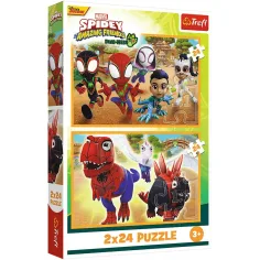 Spidey y los dinosaurios puzzle de 2x24 piezas - Trefl