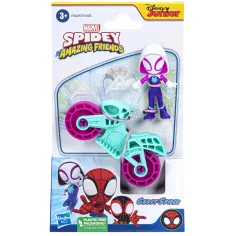 Spidey y sus maravillosos amigos: Figura de héroe de Ghost-Spider con moto - Hasbro