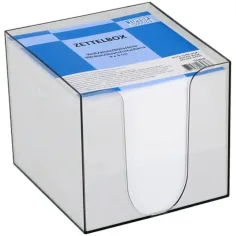Spirit: Bloc de notas blanco en caja transparente de 900 hojas 9x9x9cm
