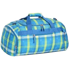 Spirit: Bolsa de deporte azul claro y verde neón con diseño a rayas 55x31x41cm