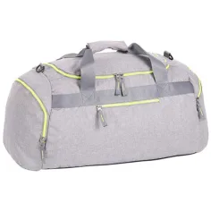 Spirit: Bolsa de deporte gris claro con cremallera verde neón 55x31x41cm