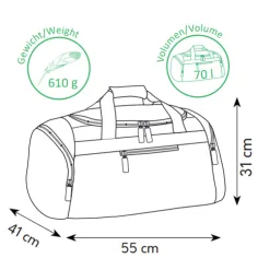 imagen de Spirit: Bolsa de deporte gris con cremallera rosa neón 55x31x41cm 2