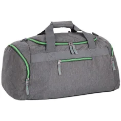 Spirit: Bolsa de deporte gris con cremallera verde neón 55x31x41cm