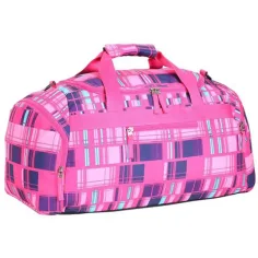 Spirit: Bolsa de deporte rosa con estampado a cuadros 55x31x41cm