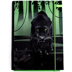 Spirit: Caja de cuadernos de goma con estampado de pantera negra en tamaño A/4