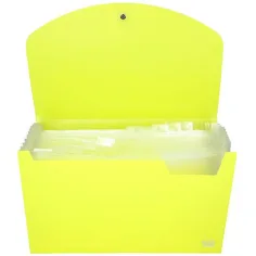 imagen de Spirit: Carpeta de documentos A4 de 12 compartimentos en neón amarillo 2