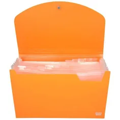 imagen de Spirit: Carpeta de documentos A4 de 12 compartimentos naranja neón 2
