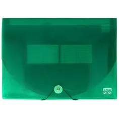 Spirit: Carpeta de documentos A4 de 12 compartimentos transparente verde