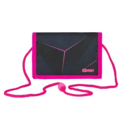 Spirit: Cartera de velcro para chicas en azul oscuro y rosa 12,5x8,5cm