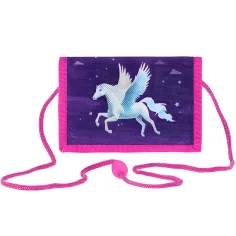 Spirit: Cartera morada con estampado de Pegaso 12,5x8,5cm