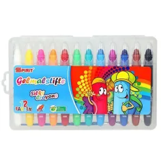 Spirit: Conjunto de 12 crayones de cera retráctiles en estuche de plástico