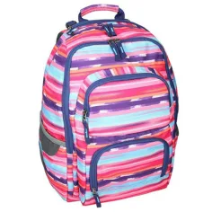 Spirit: E-Bag mochila escolar de rayas de colores redondeada, mochila 46x34x22cm