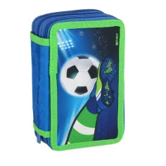 Spirit: Estuche de lápices de tres niveles con diseño de fútbol de 28 piezas