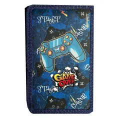Spirit: Estuche de lápices de tres niveles con diseño de Game Over gamer de 28 piezas