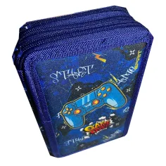 imagen de Spirit: Estuche de lápices de tres niveles con diseño gamer de Game Over de 28 piezas 2