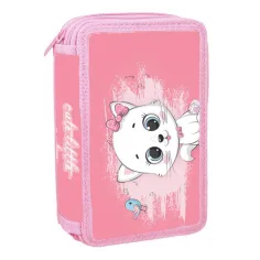 Spirit: Estuche de lápices de tres niveles con estampado de gatito Little Kitty de 28 piezas