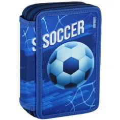 Spirit: Fútbol Azul estuche de lápices de tres niveles