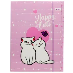 Spirit: Happy Cats carpeta de goma rosa 600gr A/4