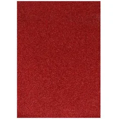Spirit: Lámina de gomaespuma decorativa con purpurina roja A/4, 1 unidad