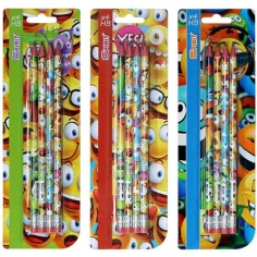 Spirit: Lápiz de grafito Happy con goma, set de 4 unidades en varias versiones