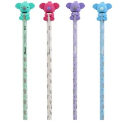 Spirit: lápiz de grafito HB koala con goma de borrar en varios colores