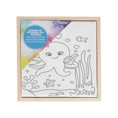 Spirit: Lienzo de pintura con diseño de pulpo estirado 15x15cm