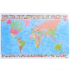 Spirit: Mapa del mundo con banderas reposabrazos de escritorio 60x40cm