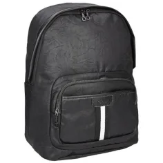 Spirit: Mochila de cuero sintético negro con bordes redondeados 41x33x7,5cm
