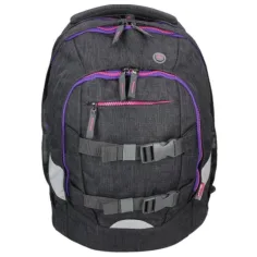Spirit: Mochila ergonómica negra y morada urbana