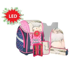 Spirit: Mochila escolar con diseño de caballo salvaje, set de 5 piezas con LED
