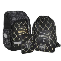 Spirit: Mochila escolar con estampado de baloncesto, set de 4 piezas 32x19x44cm