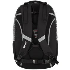 imagen de Spirit: Mochila escolar negra-blanca con forma redondeada 46x32x19cm 3