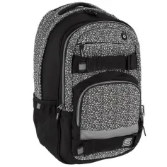 Spirit: Mochila escolar negra-blanca con forma redondeada 46x32x19cm