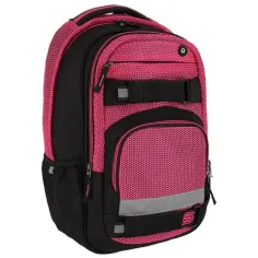 Spirit: Mochila escolar negra y rosa con esquinas redondeadas 46x33x22cm