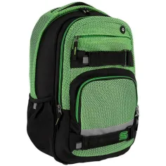 Spirit: Mochila escolar negra y verde con esquinas redondeadas 46x33x22cm