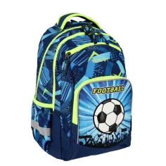 Spirit: Mochila escolar redondeada con diseño de fútbol 3D, mochila 34x26x44cm
