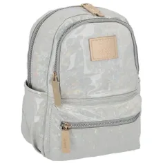 Spirit: Mochila escolar redondeada Lizzy de color blanco, mochila 27x12,5x33cm