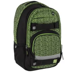 Spirit: Mochila escolar verde-negra con forma redondeada, 46x32x19cm