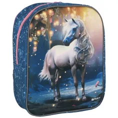 Spirit: Mochila ovalada 3D con diseño de caballo blanco 30x25x12cm