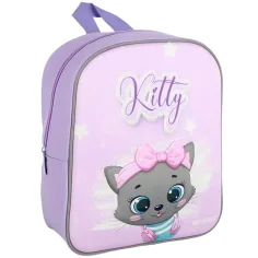 Spirit: Mochila redondeada con diseño 3D de gatito gris 30x25x12cm
