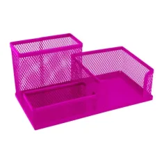 Spirit: Organizador de escritorio de malla metálica rosa 205x103x98mm