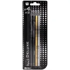 Spirit: Set de 4 lápices de grafito deluxe de madera negra