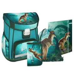 Spirit: Set de mochila escolar T-rex de 4 piezas 38x28x17cm