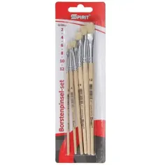 Spirit: Set de pinceles de mango de madera natural de 6 piezas