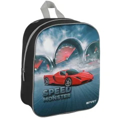 Spirit: Speed Monster coche deportivo rojo mochila 3D con diseño para jardín de infancia 30x25x12cm