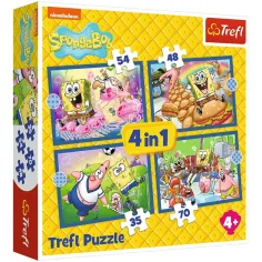 SpongeBob 4 en 1 35-48-54-70 piezas puzzle - Trefl