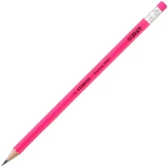 Stabilo: Lápiz de grafito HB rosa neón con goma